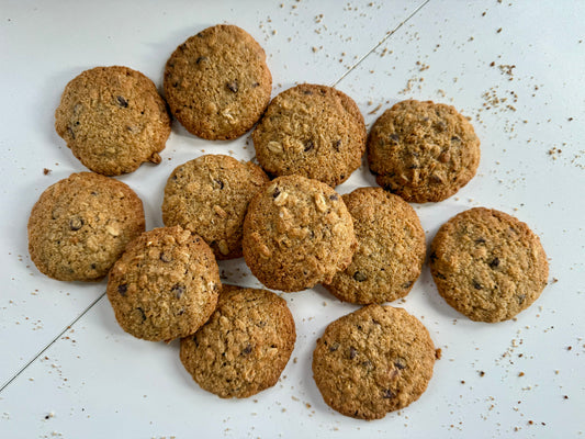 Sourdough Chocolate Chip Sprouted Oat Cookies