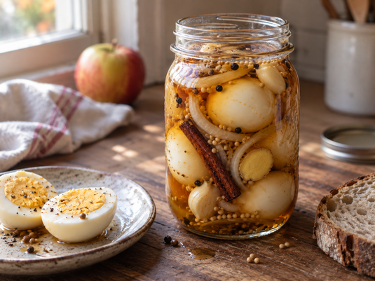 Apple Cider Maple Pickled Eggs | Easy Refrigerator Recipe
