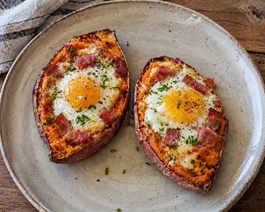 Roasted Sweet Potato Breakfast Boats