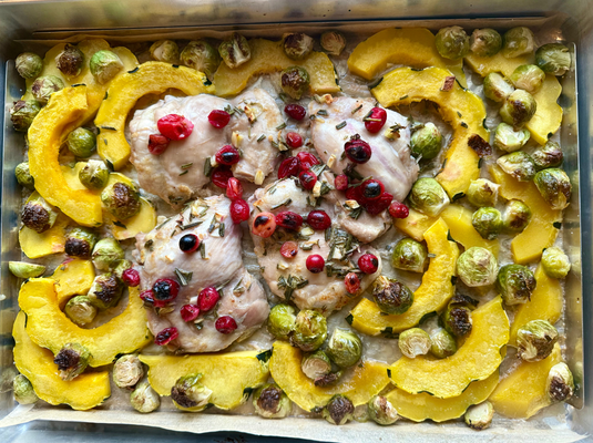 Herb & Cranberry Roasted Chicken Thighs