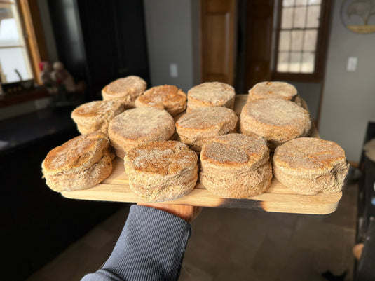 Sourdough English Muffins (Made with Heritage Wheat and Ancient Grains)
