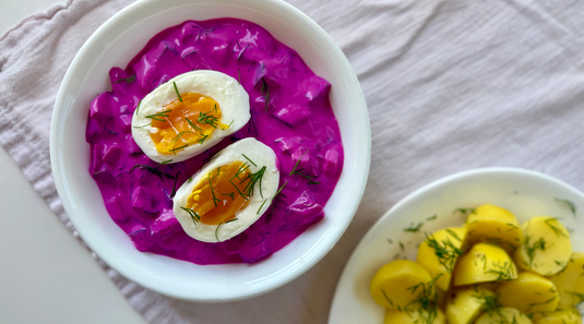 Polish Chłodnik (Summer Cold Beet Soup)