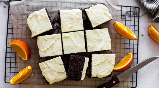 Ancient Grain Rye Chocolate Cake with an Orange Buttercream Frosting