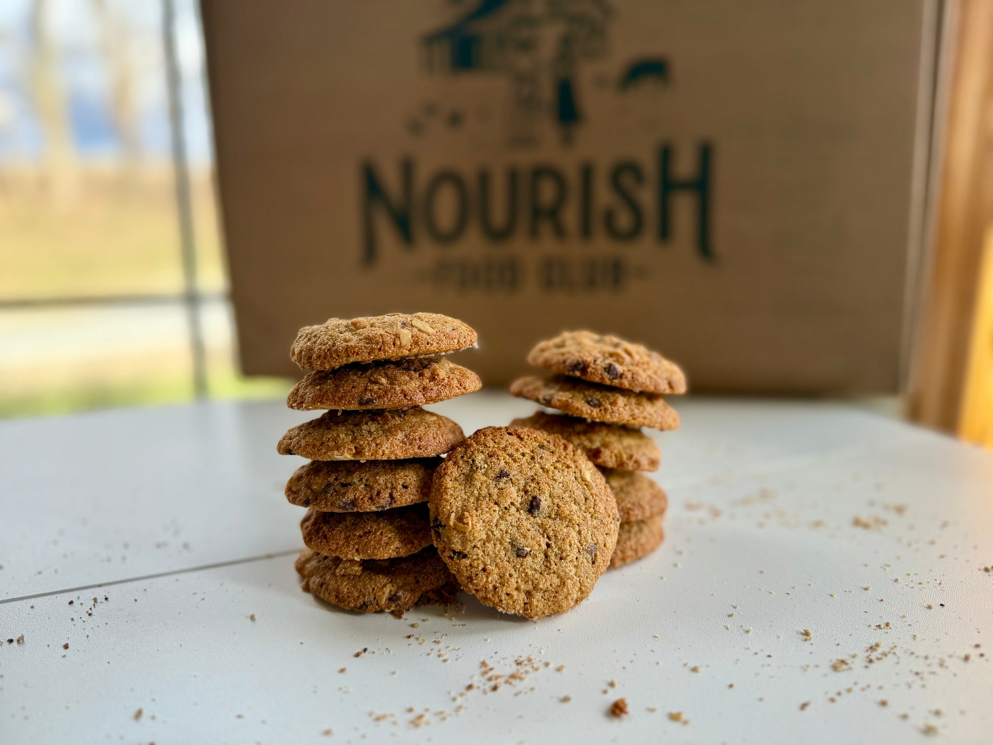 Sourdough Chocolate Chip Sprouted Oat Cookies